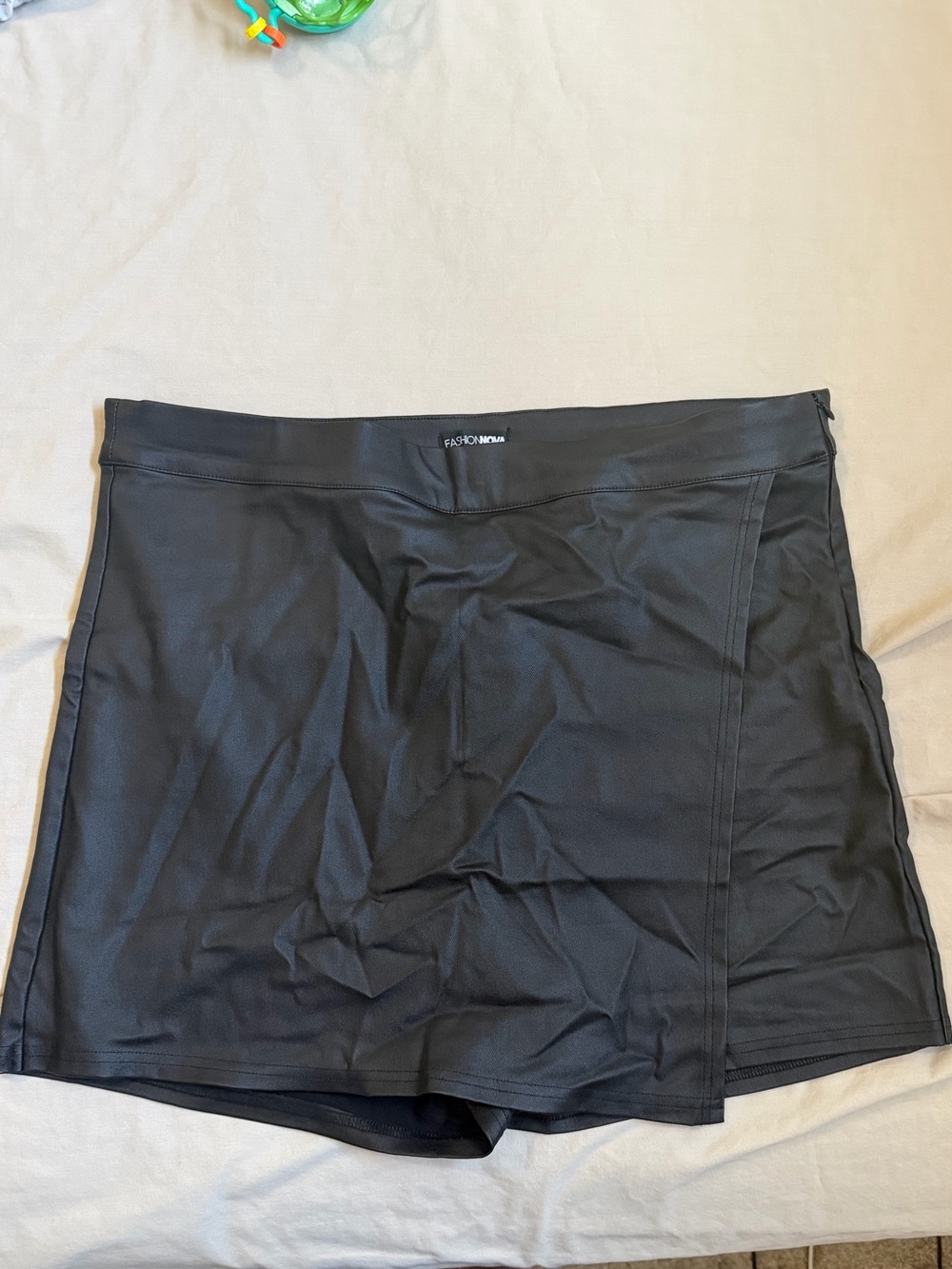Fashion Nova Black Pleather Skort